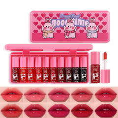 Eakroo front packaging showing colorful mini lip tints and set benefit