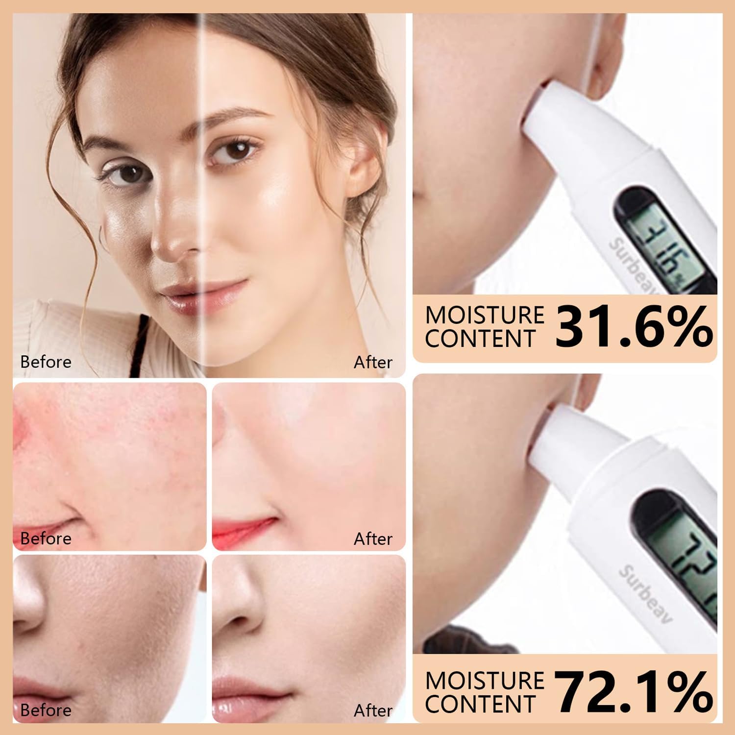 Eakroo lifestyle model applying spray for natural radiant complexion