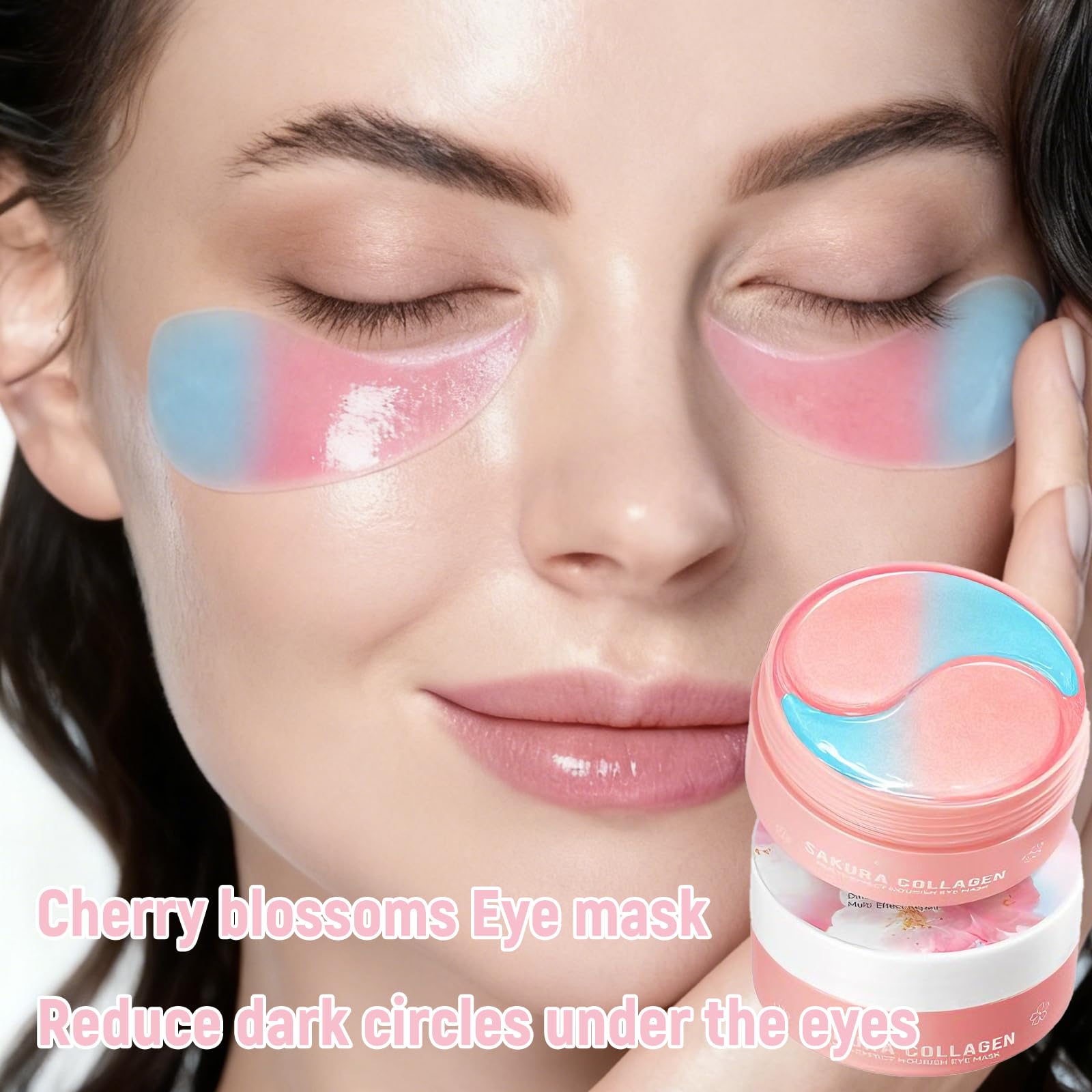 Eakroo open jar with visible stacked gradient under eye patches, easy access