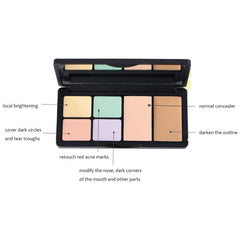 Eakroo open palette displaying six concealer and corrector cream shades