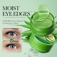 Eakroo patch applied under eye demonstrating secure fit and de-puffing