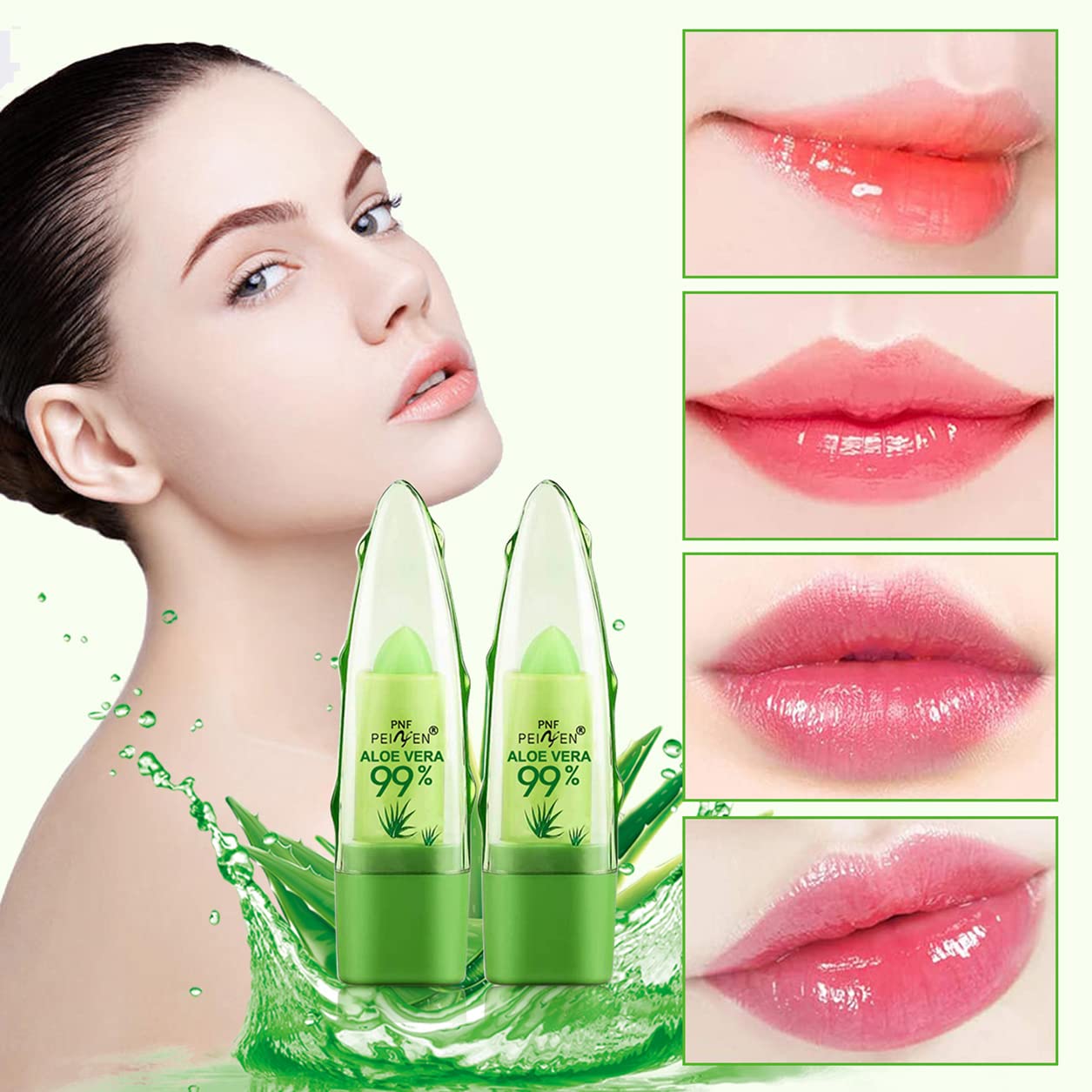 Eakroo lipstick beside fingers showing compact travel-friendly size