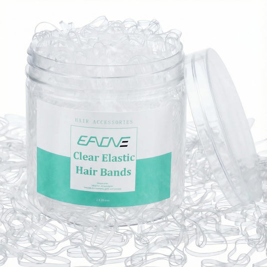 EAONE front packaging showing 1500 clear mini hair bands and tidy storage