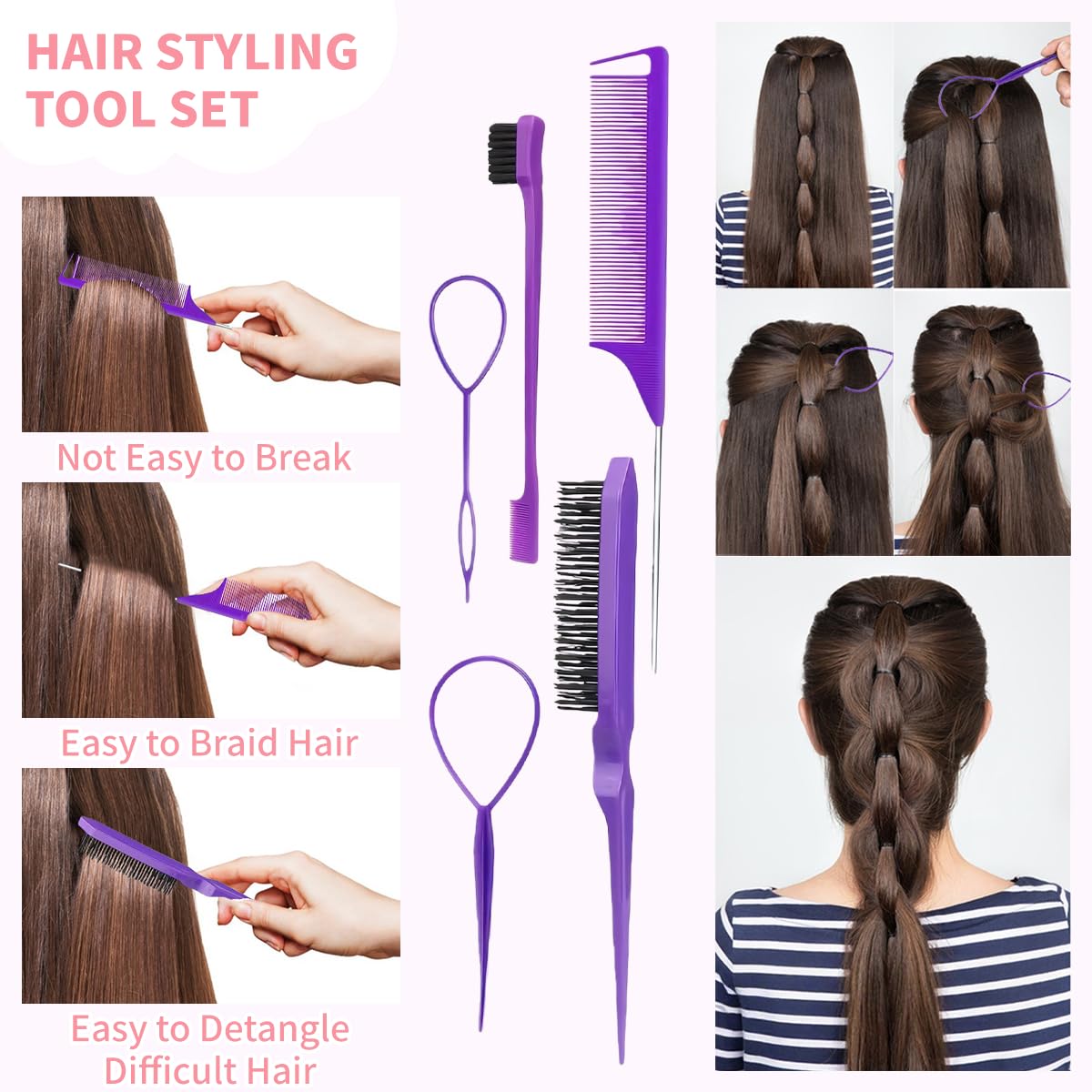 EAQIOIL styled doll hair using set accessories for play and craft versatility