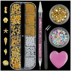 EARLMONI front packaging showing full ocean-themed nail kit and organization benefits