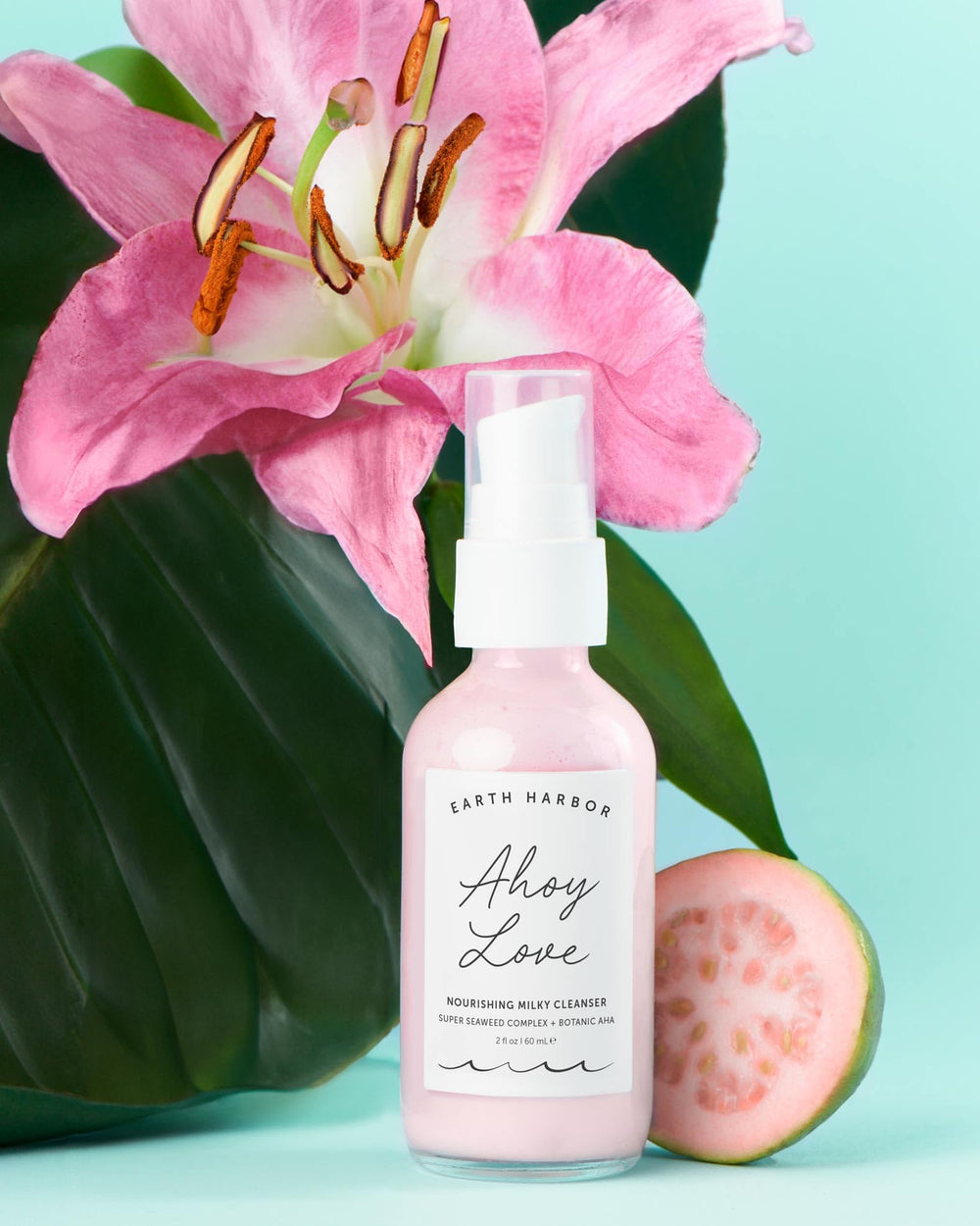 Earth Harbor seaweed and hibiscus ingredient focus highlighting nourishment