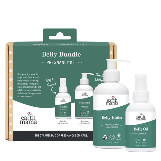 Earth Mama front box showing Belly Bundle gift packaging and benefits