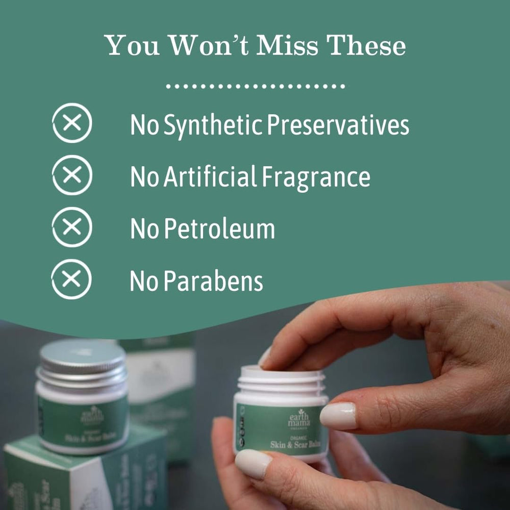 Earth Mama ingredients display with botanicals highlighting organic origins