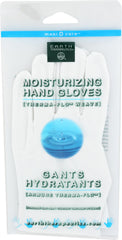 Earth Therapeutics gloves front view showing white pair and snug fit benefit