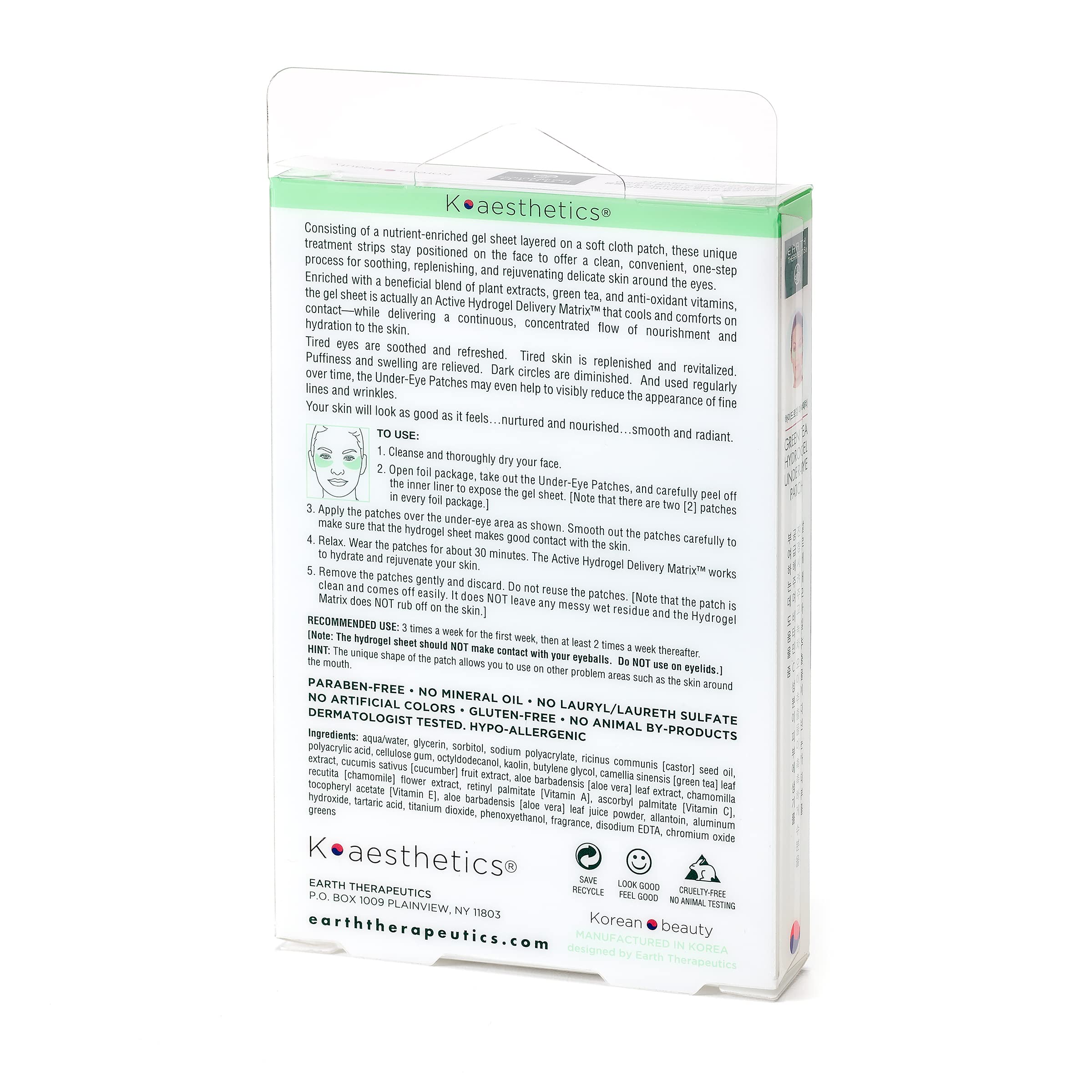 Earth Therapeutics single pair close-up on hand illustrating gentle adhesive and cooling