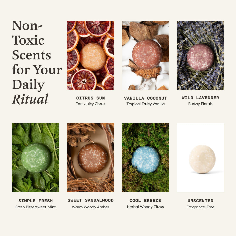 The Earthling Co. shampoo bar rinsing from wet hair for gentle cleansing