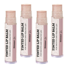 Earth's Daughter front packaging showing four shimmer tinted balms and benefits