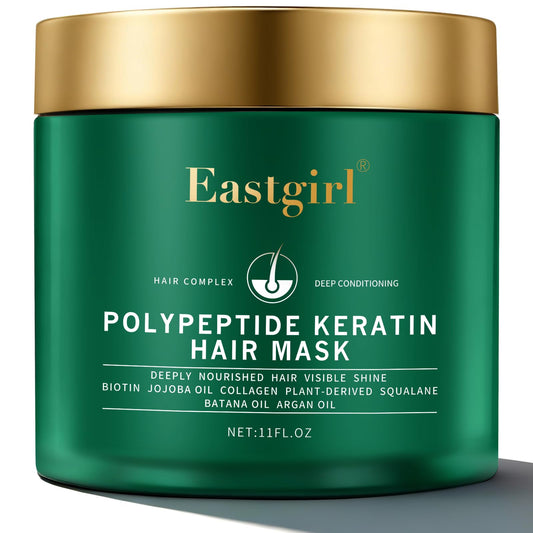 Eastgirl front packaging showing collagen hair mask and clear benefits
