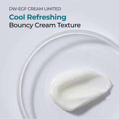 EASYDEW DW-EGF cream next to ruler showing 2.36 oz scale and travel-friendly size