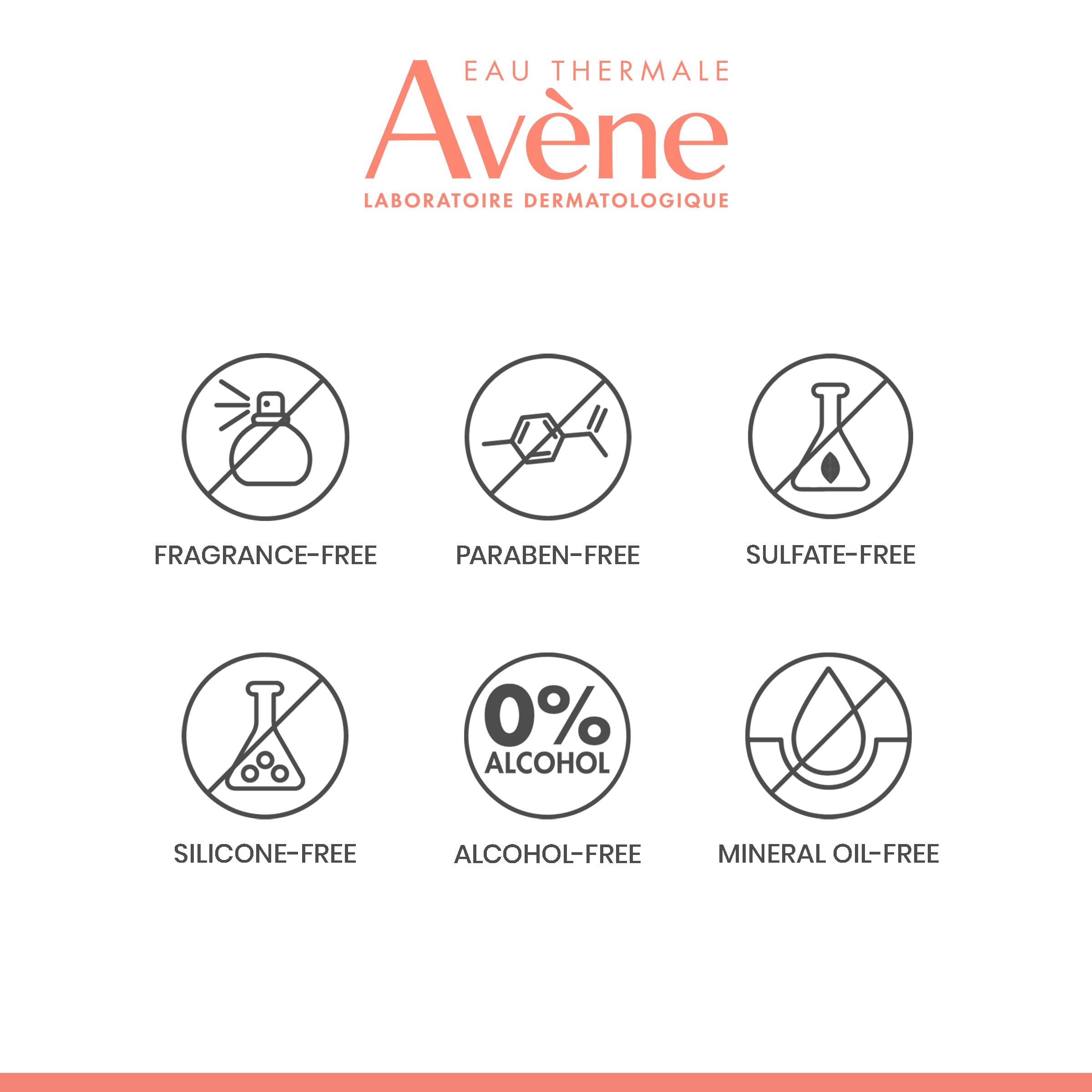Eau Thermale Avène product next to finger to show true size and portability