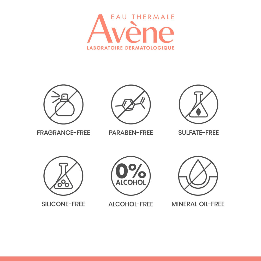 Eau Thermale Avène next to lip balm for scale showing travel-friendly size