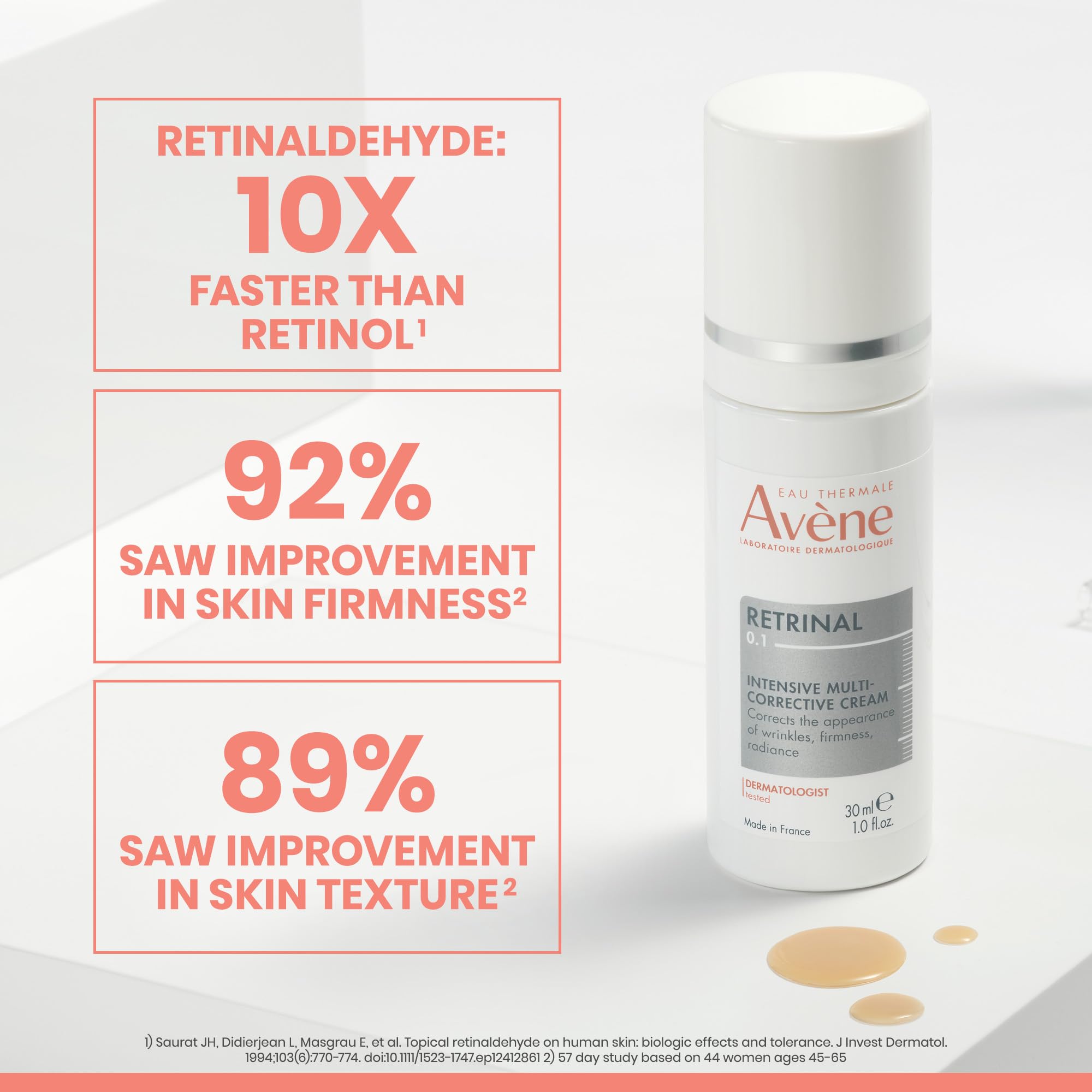 Eau Thermale Avène Retrinal cream texture swirl highlighting lightweight hydration benefit