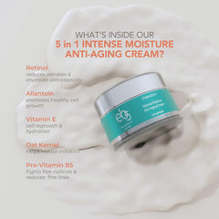 eb5 cream swatched on fingertip, shows easy spread and quick absorption