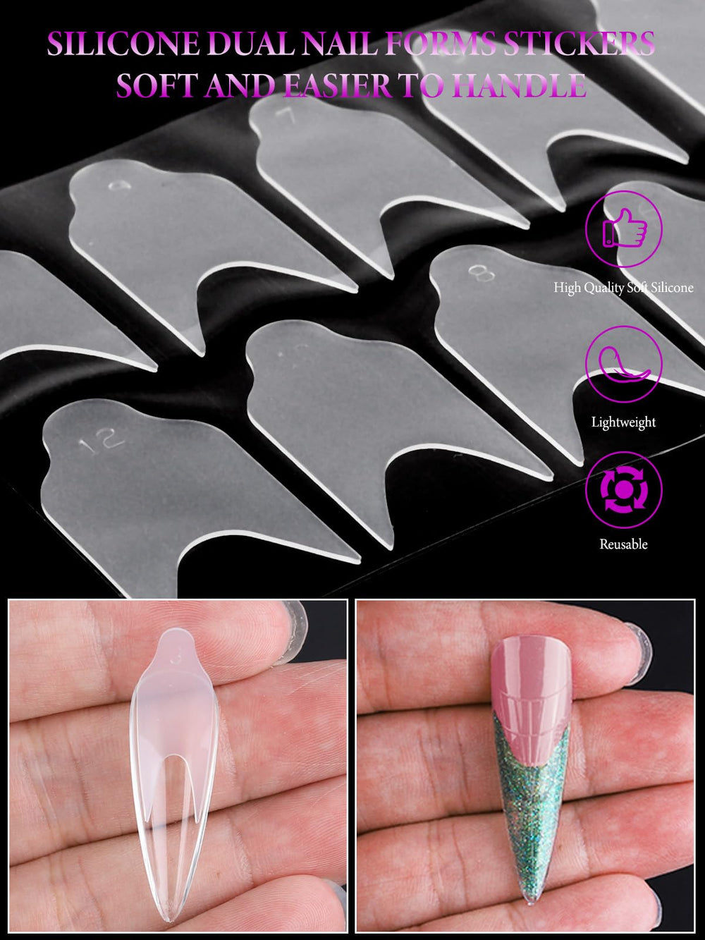 EBANKU cured extension removed and filed showing salon finish