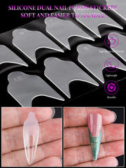 EBANKU cured extension removed and filed showing salon finish