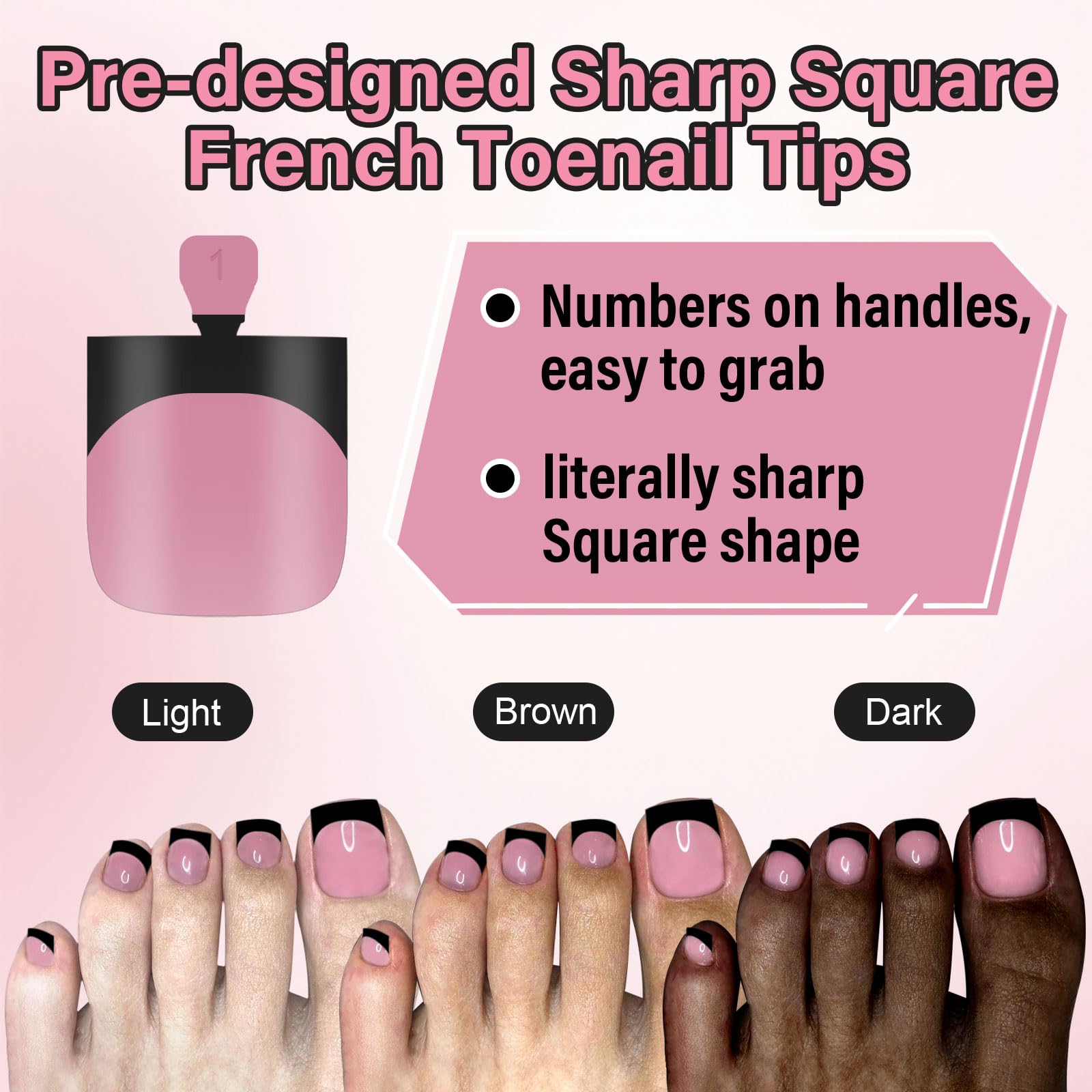 EBANKU close-up of matte texture and black French tip, easy customization benefit
