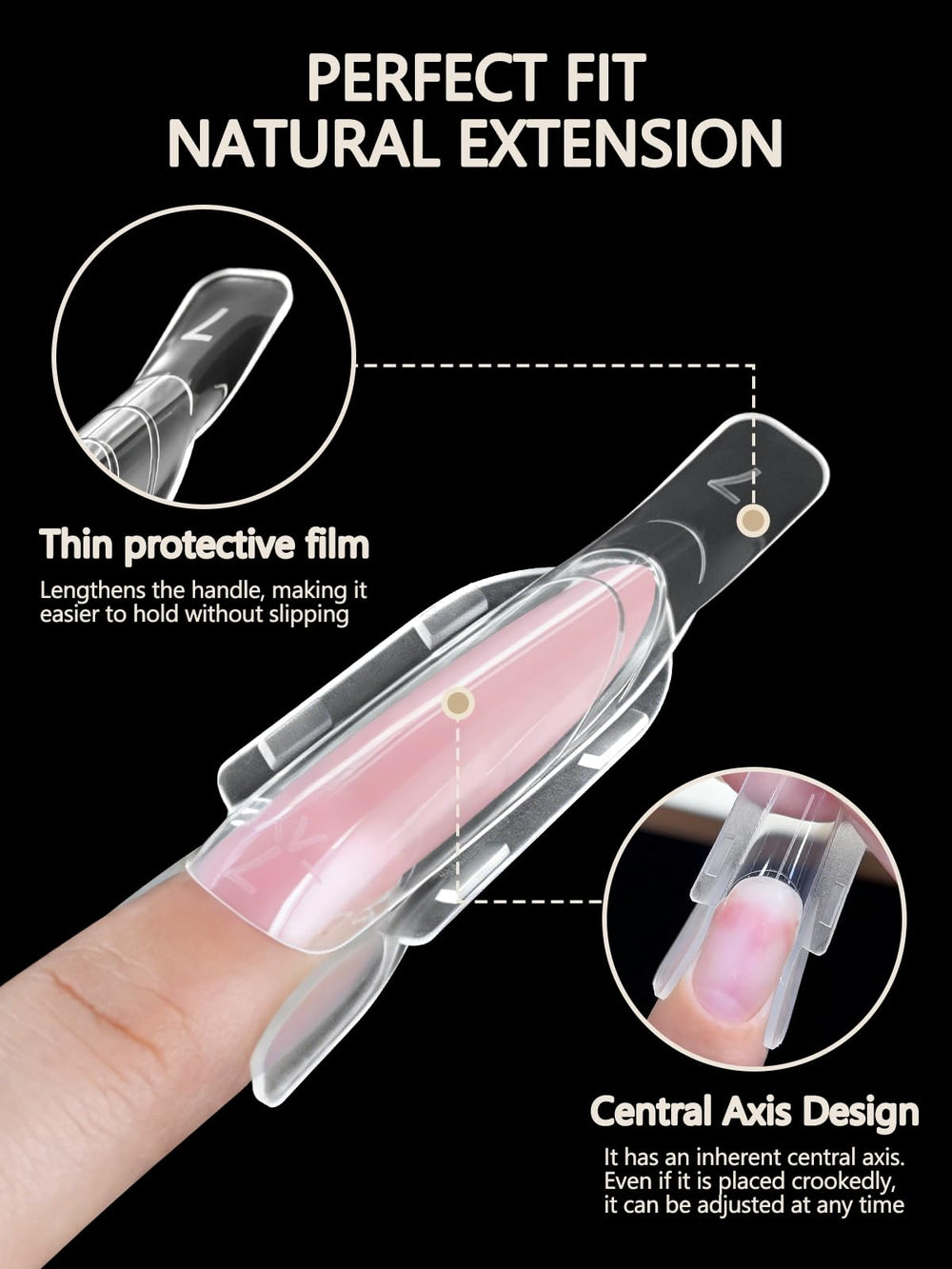 EBANKU finished long almond nails comparison showing smooth salon-quality finish