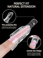 EBANKU finished long almond nails comparison showing smooth salon-quality finish
