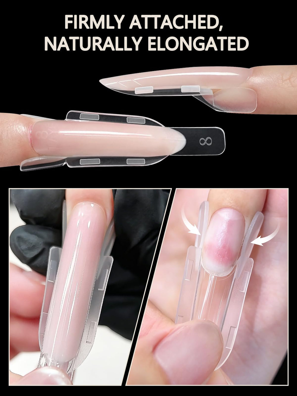 EBANKU dual form in use with polygel showing controlled application speed
