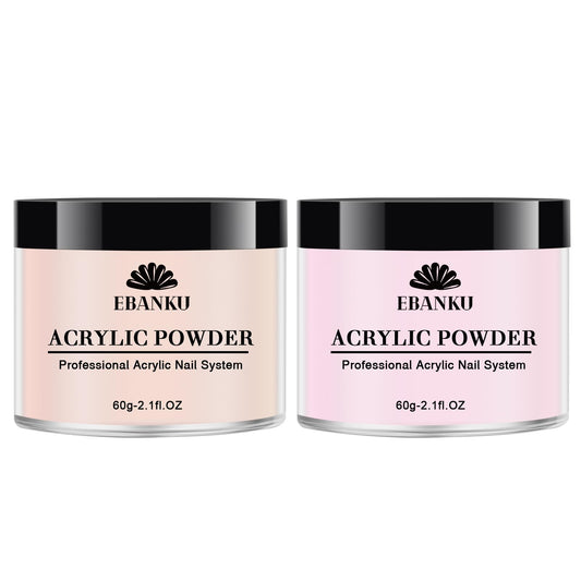 EBANKU front packaging showing two nude pink acrylic jars and brand clarity