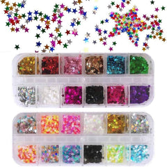 EBANKU front packaging showing 24 sealed star glitter boxes and benefit of organized colors