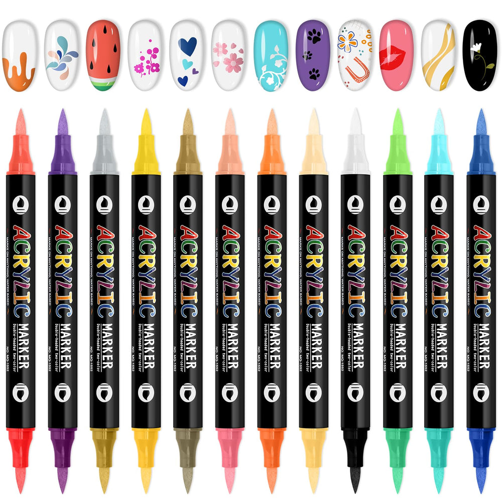EBANKU front packaging showing 12 dual-headed pens and 24 colors for versatile nail art