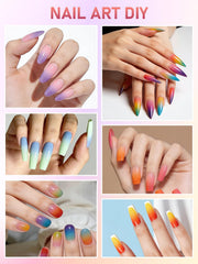 EBANKU gradient nails in use demonstrating ombré blending and salon finish