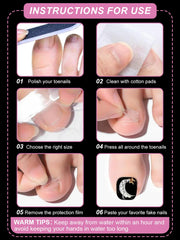 EBANKU toes in shower with press-ons intact, waterproof adhesion benefit