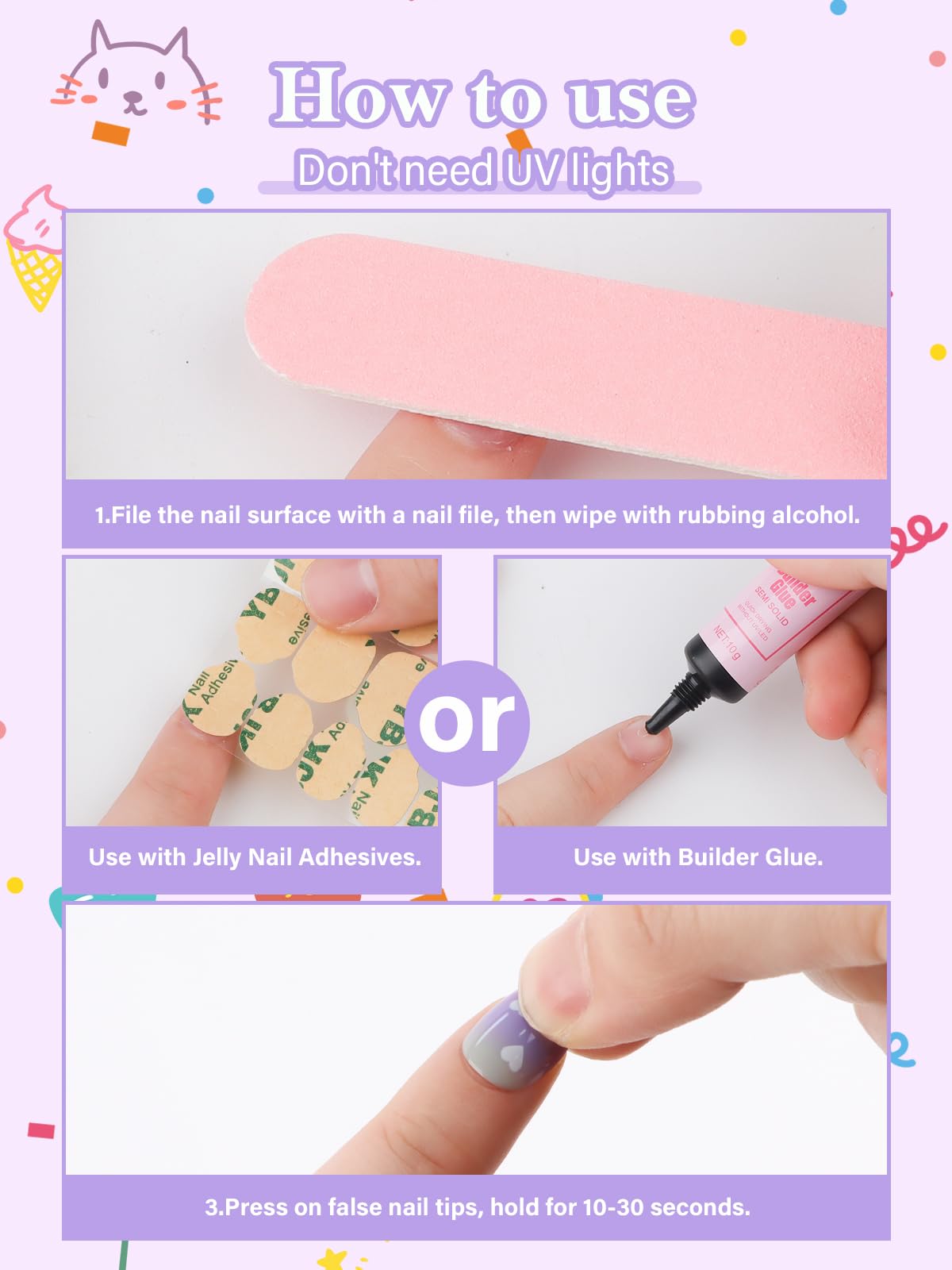EBANKU edge detail of a false nail illustrating smooth finish and child-friendly rounded tips