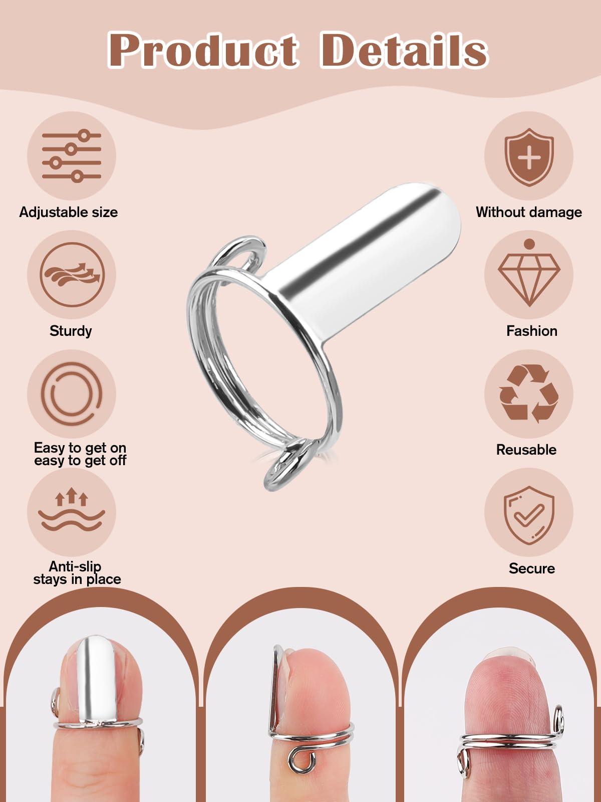 EBANKU rings worn on fingers demonstrating quick on-off convenience