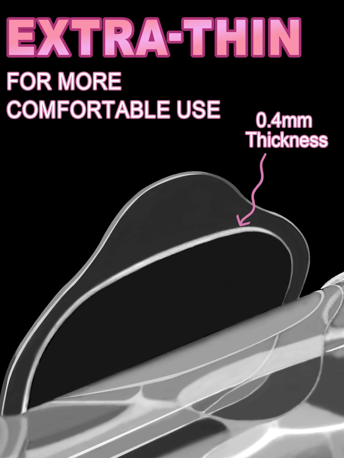 EBANKU edge comparison illustrating 0.4mm ultra-thin natural look benefit