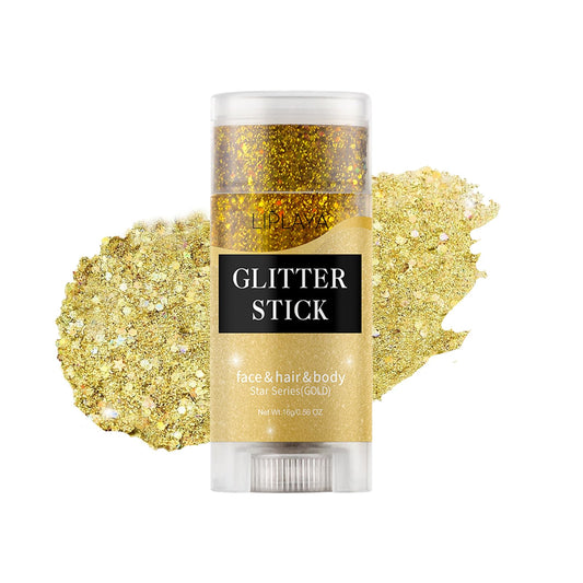 EBHDEH gold glitter stick front packaging showing portability and shine