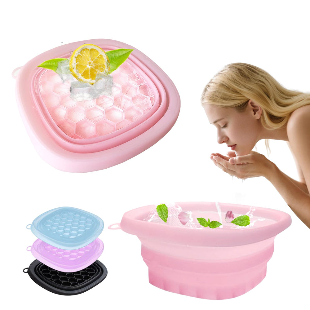 EBIGIC face bowl front view showing pink design and easy-fill rim for quick cooling