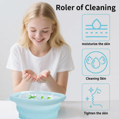 EBIGIC face bowl in use on model demonstrating puffiness reduction benefit