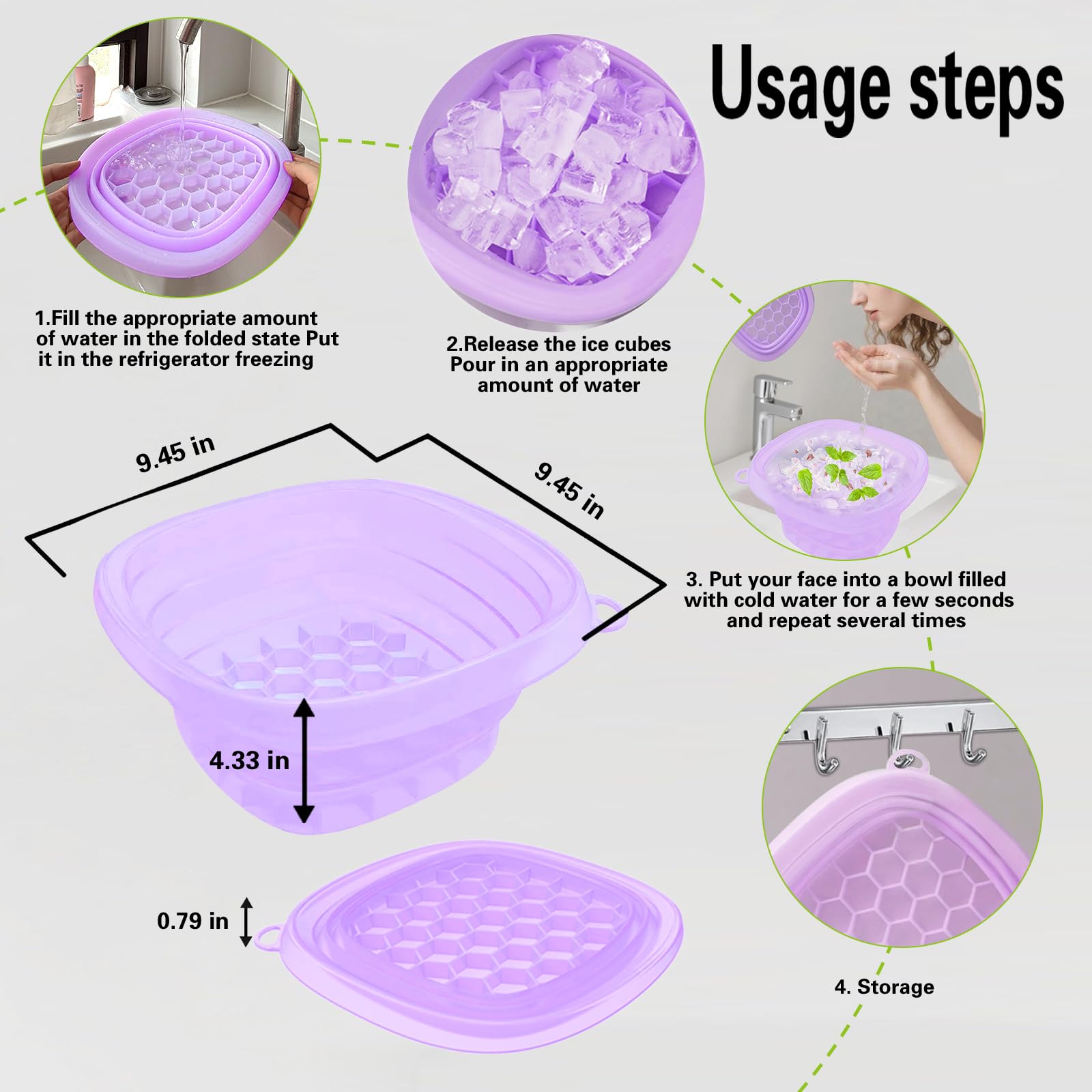 EBIGIC close-up of honeycomb ice tray highlighting quick-release ice formation benefit