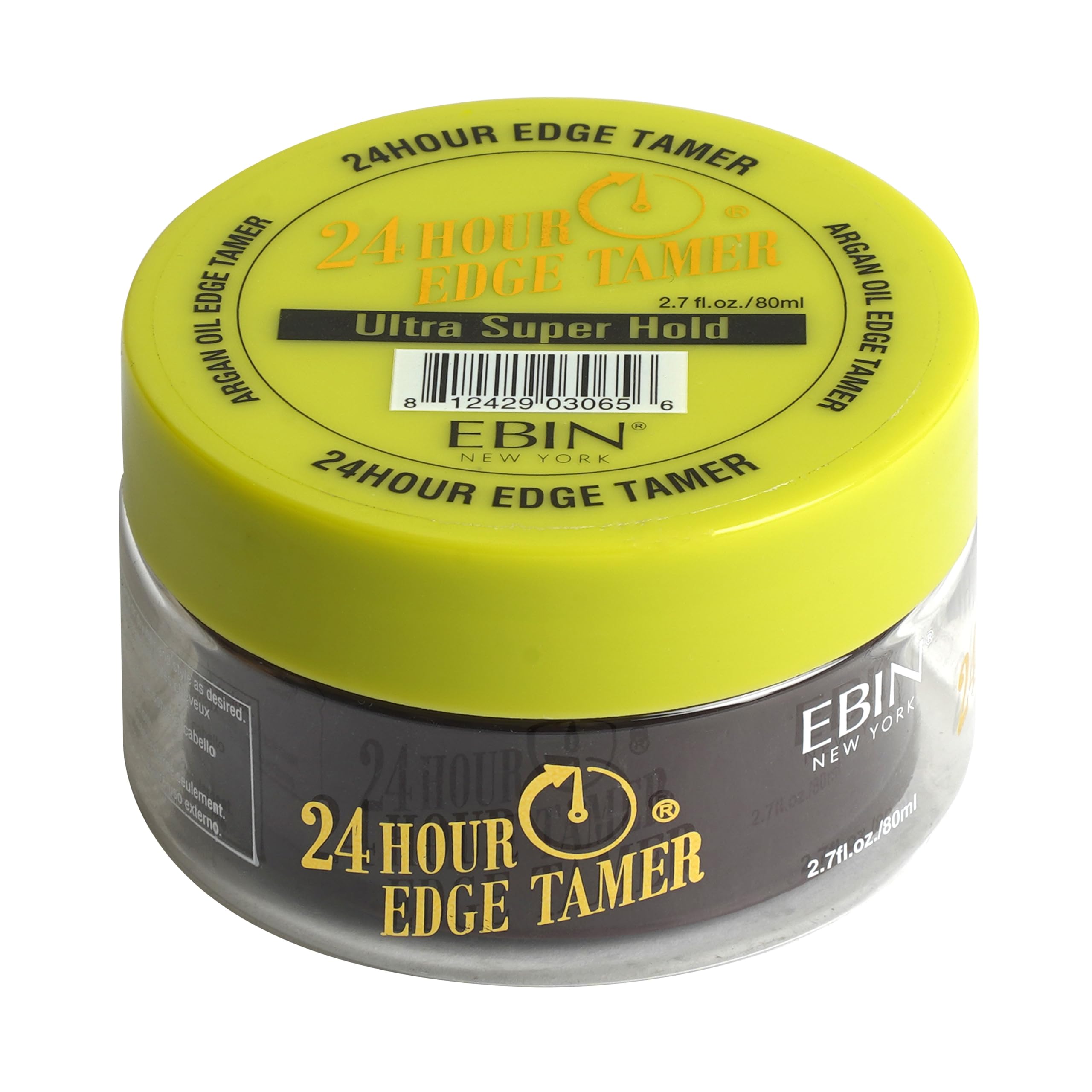 EBIN NEW YORK front jar showing label and sleek packaging benefit long-lasting hold
