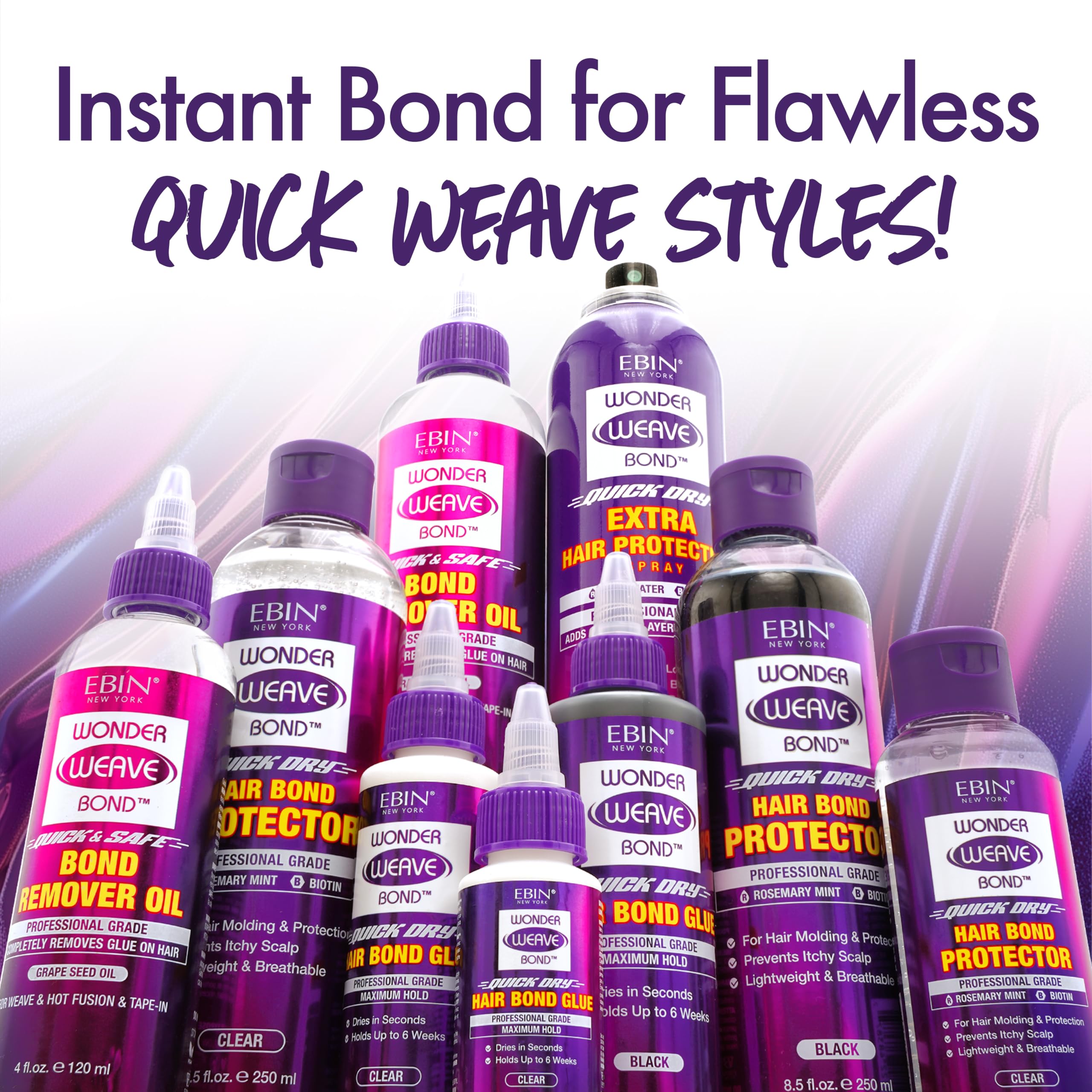 EBIN NEW YORK in stylist setup with tools illustrating professional Quick Weave use