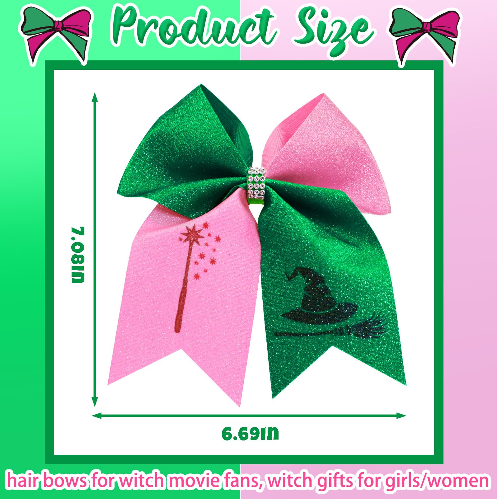 eboOzone pink bow printed with wand motif adding character-inspired flair