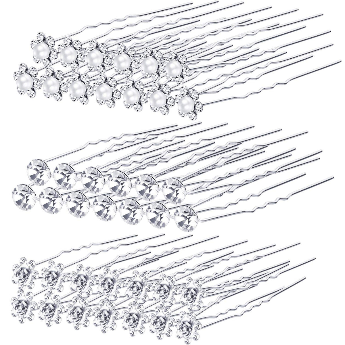 EBOOT front packaging showing 40-piece silver hair pins and organized box benefits styling readiness
