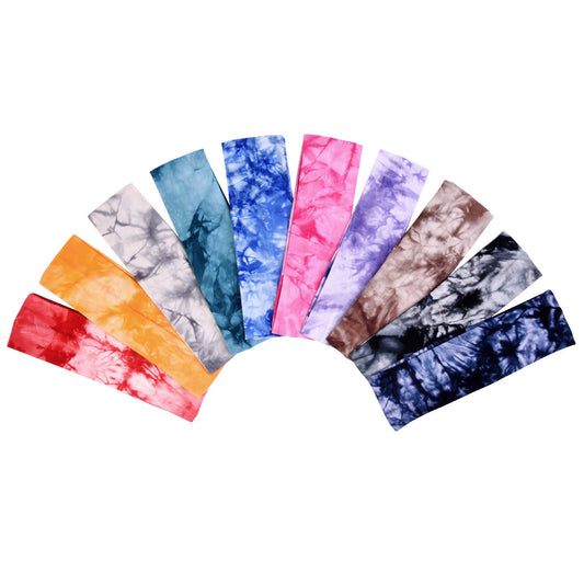 EBOOT front packaging showing ten tie dye headbands and variety benefit