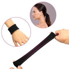 EBOOT hair tie securing a thick ponytail to show strong hold during activity