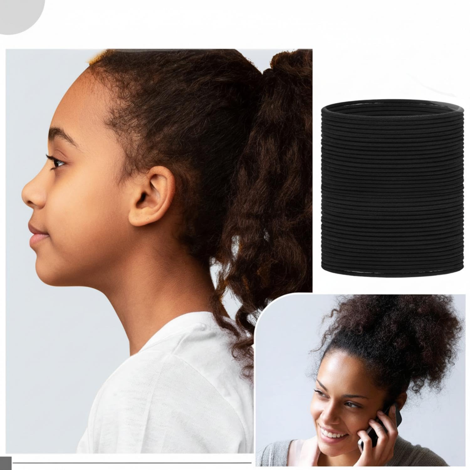 EBOOT used in a high ponytail on curly hair for secure hold
