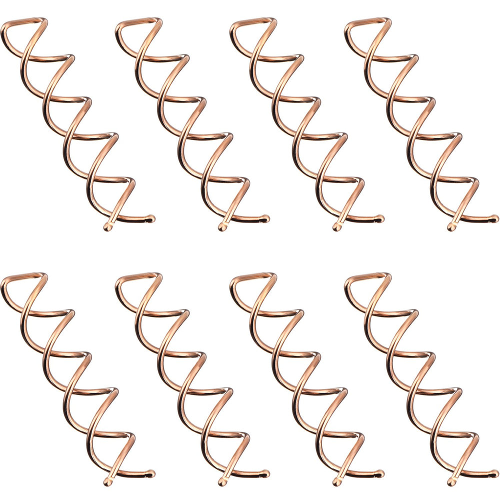EBOOT front pack of twenty rose gold spiral hair pins showing quantity and finish