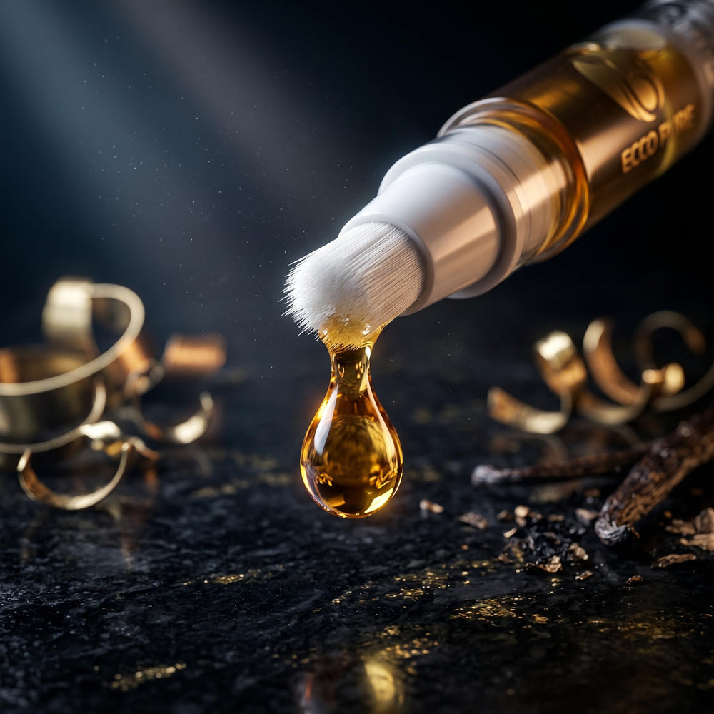 ECCO PURE application on cuticle demonstrating easy use and softer skin benefit
