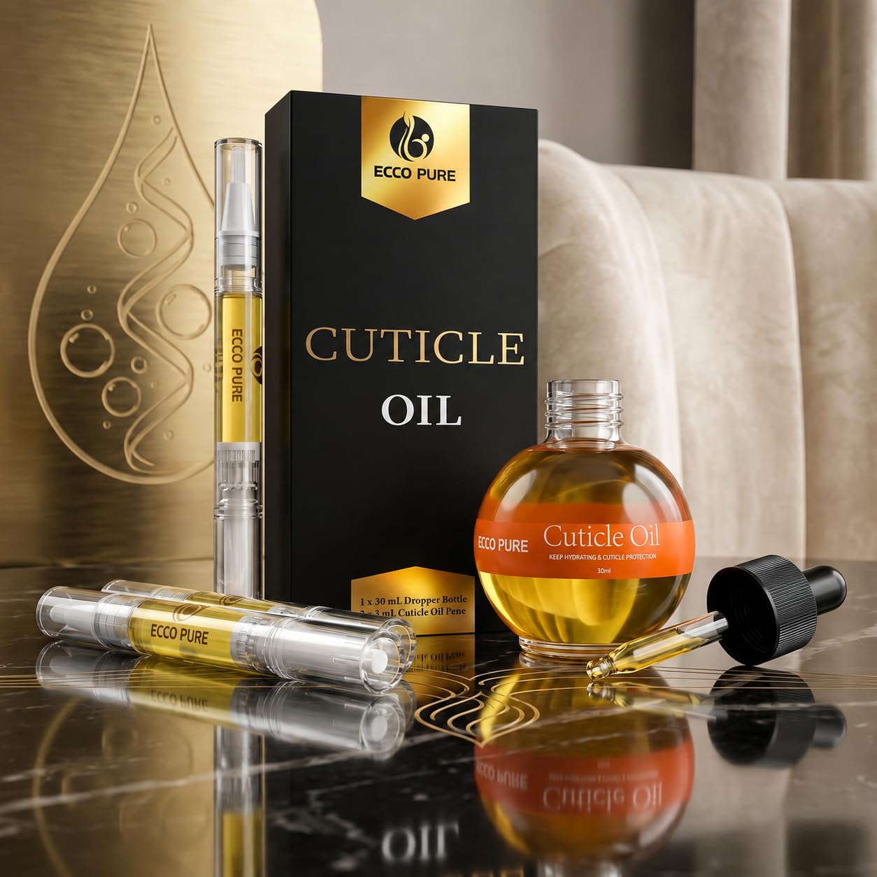 ECCO PURE dropper close-up demonstrating precise application for neat nails